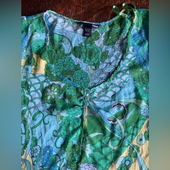 H&M Chiffon Floral Tunic Blouse Sz. 14 - Picture 4 of 7